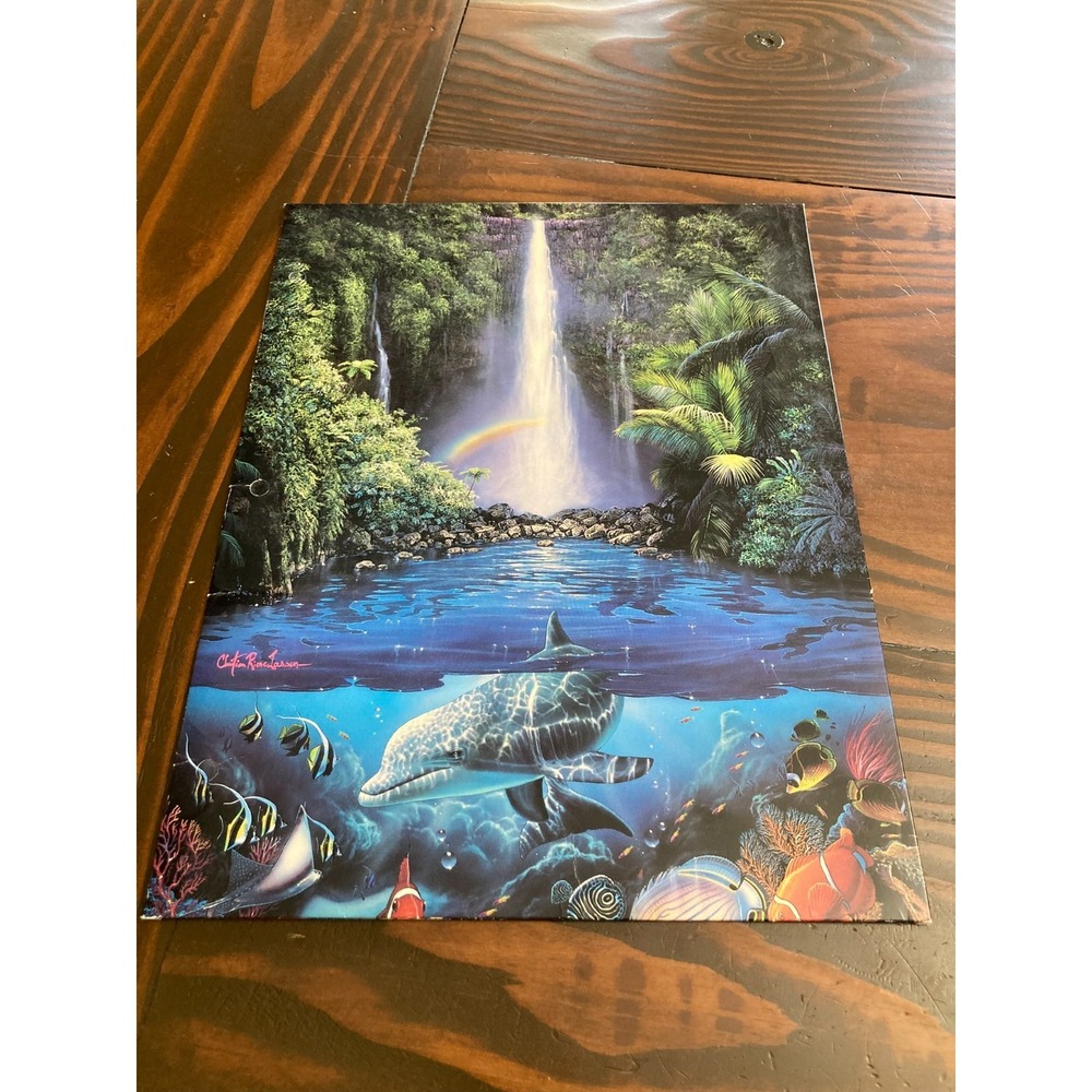 Vintage Christian Riese Lassen Kahana Falls 2 Pocket Folder 3 Hole Made in USA